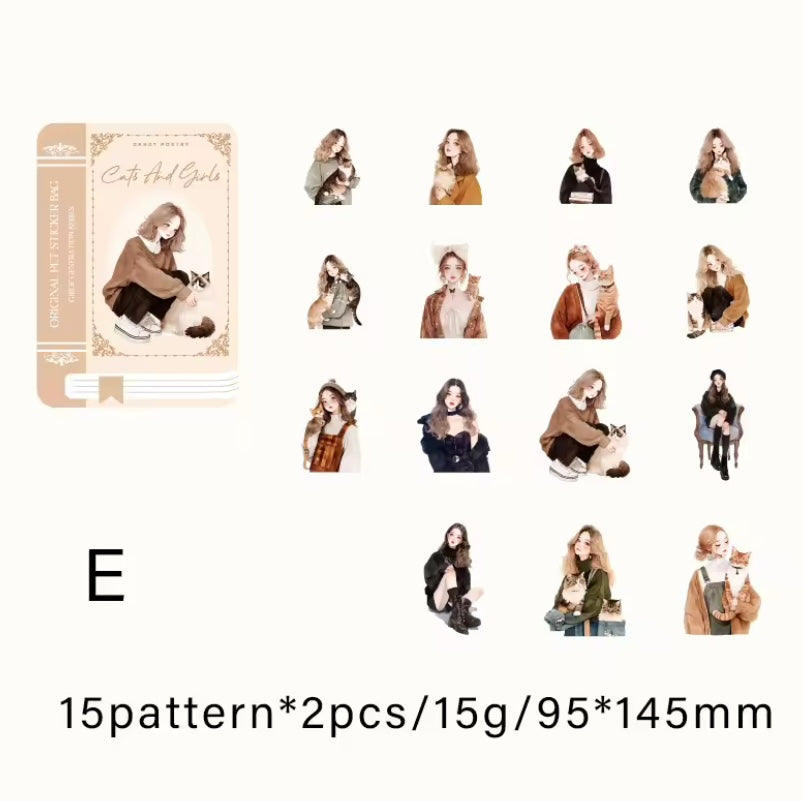 Stickers en PET – Girl Collection (30 unidades | 6 colores) 💅🎀💖