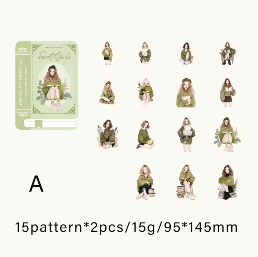 Stickers en PET – Girl Collection (30 unidades | 6 colores) 💅🎀💖