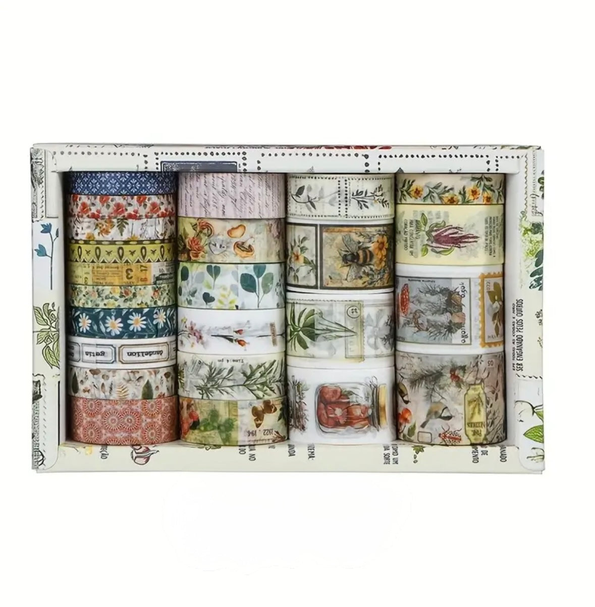 🌿 Set de Washi Tapes “Vintage Essence” – Caja x 24 Piezas