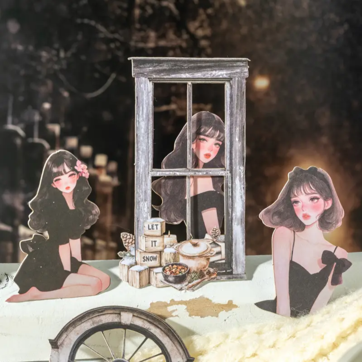 🌆 Window Girls – Stickers de Papel Gruesito