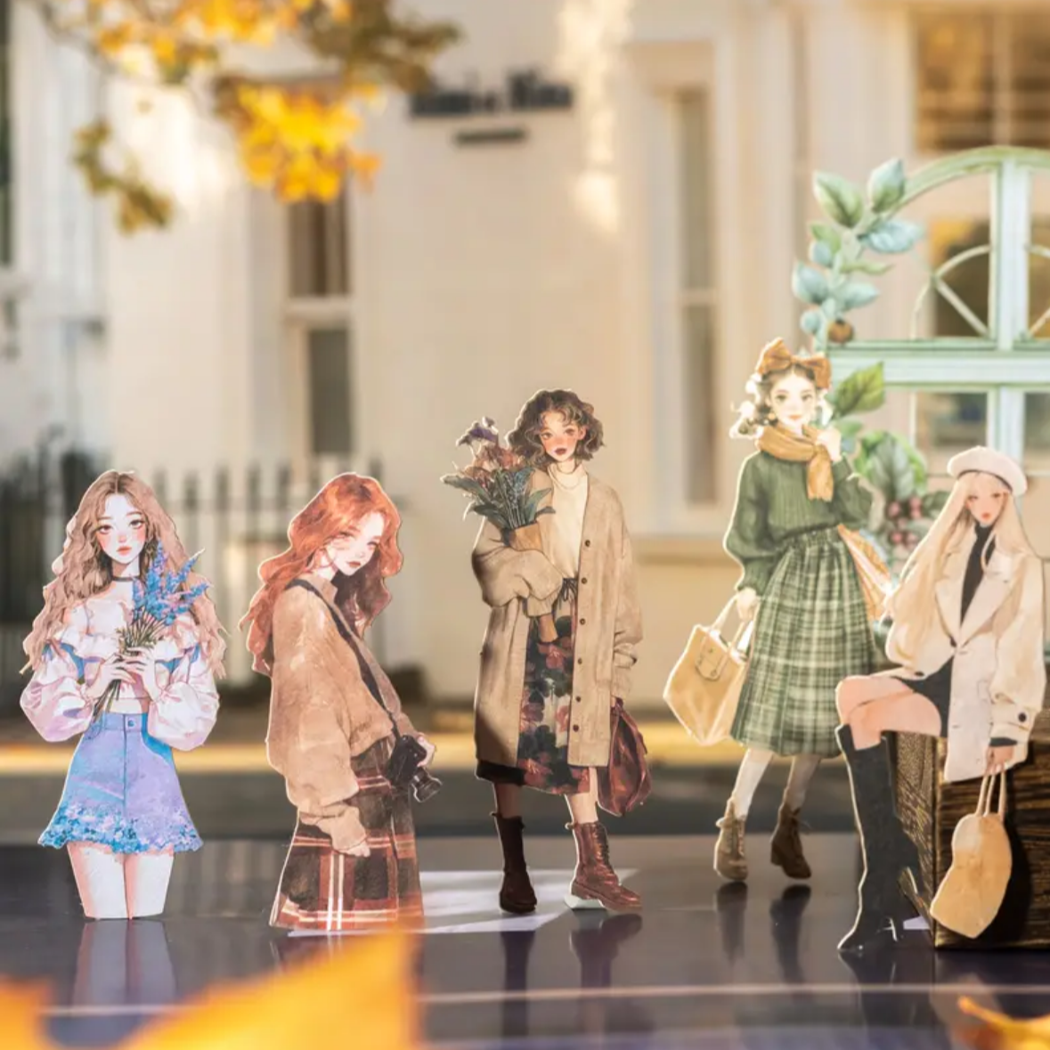 🌆 Window Girls – Stickers de Papel Gruesito