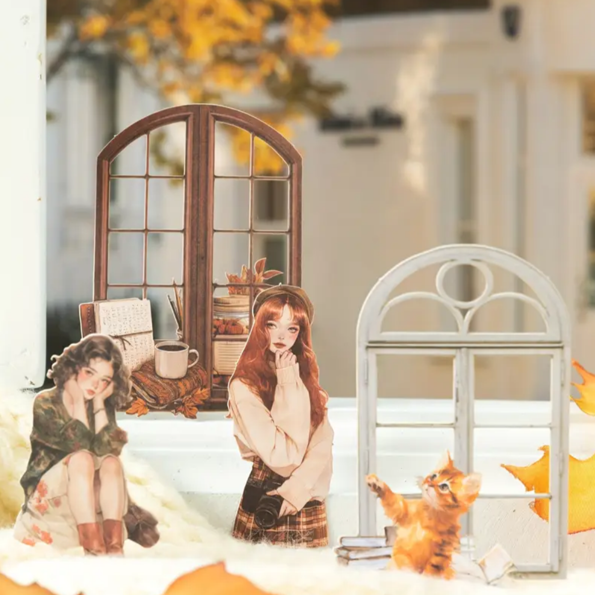 🌆 Window Girls – Stickers de Papel Gruesito