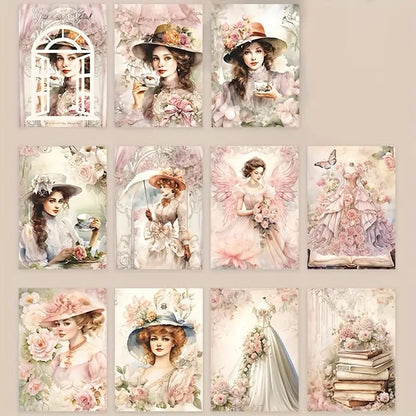 Libro de Papel Decorativo – Damas & Hadas Vintage (30 hojas) 🧚‍♀️📜✨