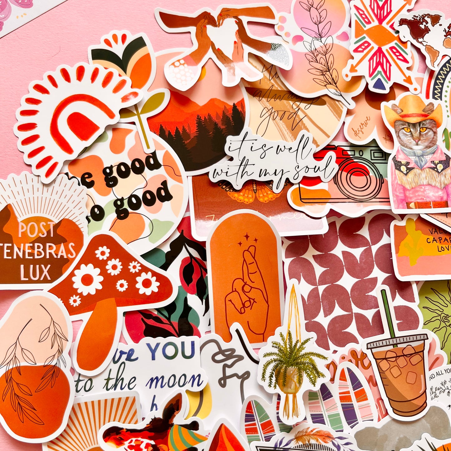 Set de Stickers – Mensajes & Boho Spirit (50 piezas) ✨🌿