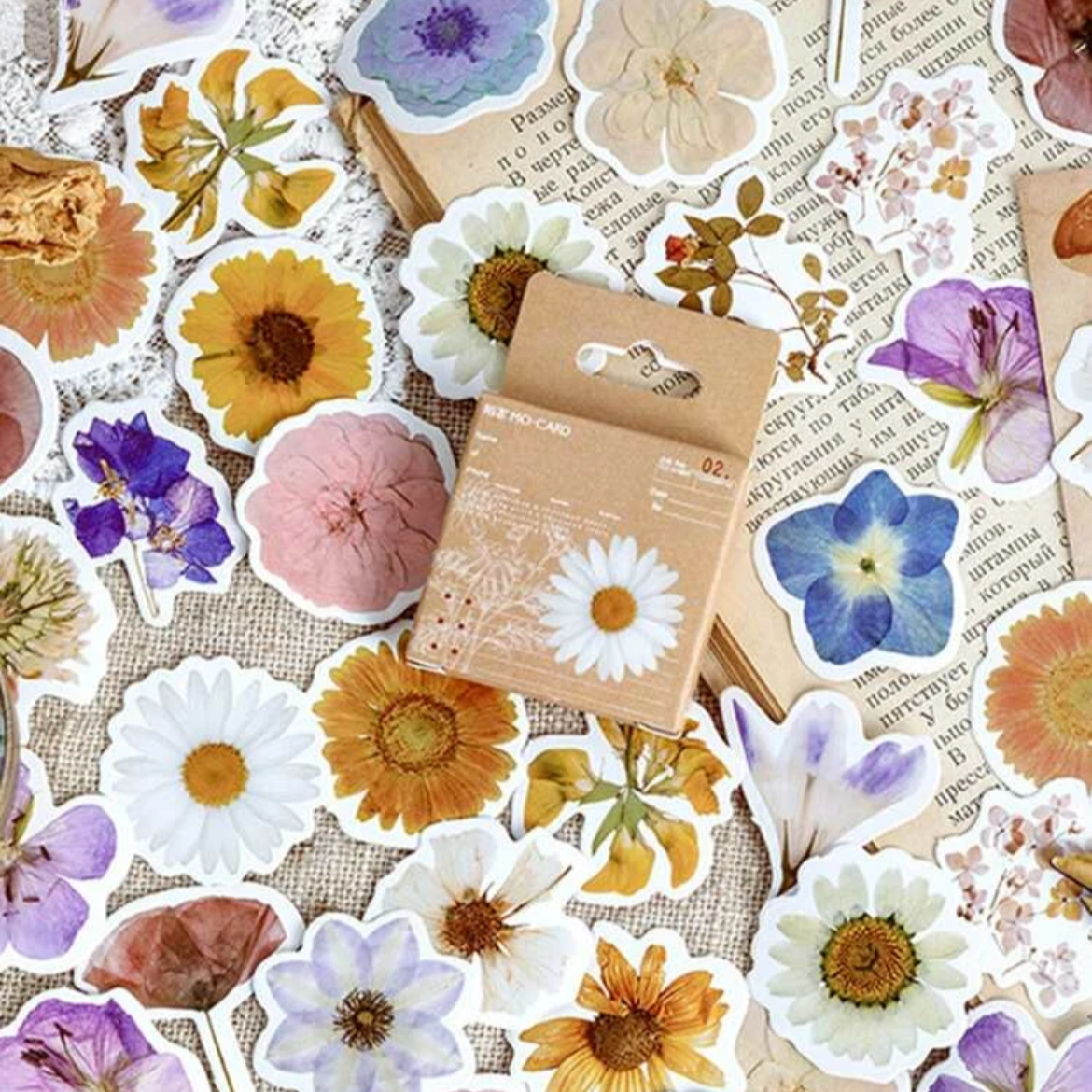 Set de Stickers – Colección Floral (46 piezas en cajita) 🌼✨