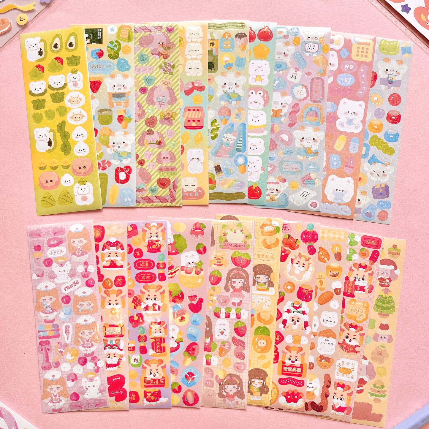 Set de Stickers R – Kawaii Collection (20 planchitas) 🎀✨