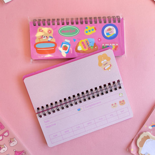 Planner Anillado Kawaii – Ositos & Rosa Dulce📖🐻✨