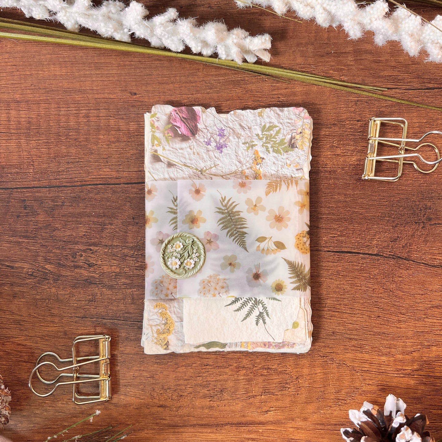 Set de Papeles Decorativos – Naturaleza en Texturas (30 piezas) 🍃✨