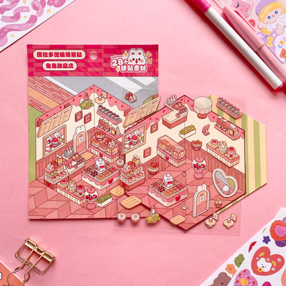 Set de Escenario & Stickers – Mundo en Miniatura 🏡✨