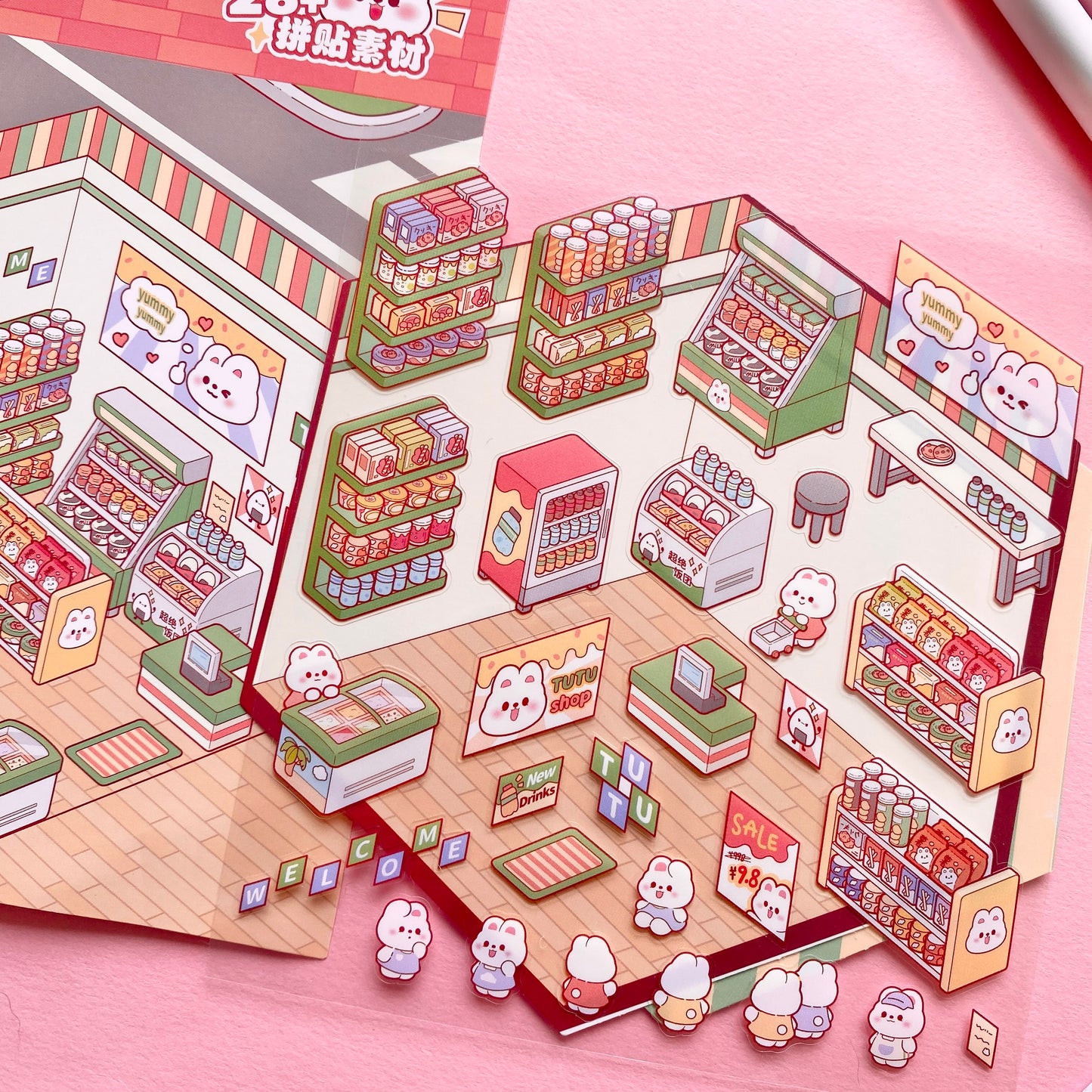 Set de Escenario & Stickers – Mundo en Miniatura 🏡✨