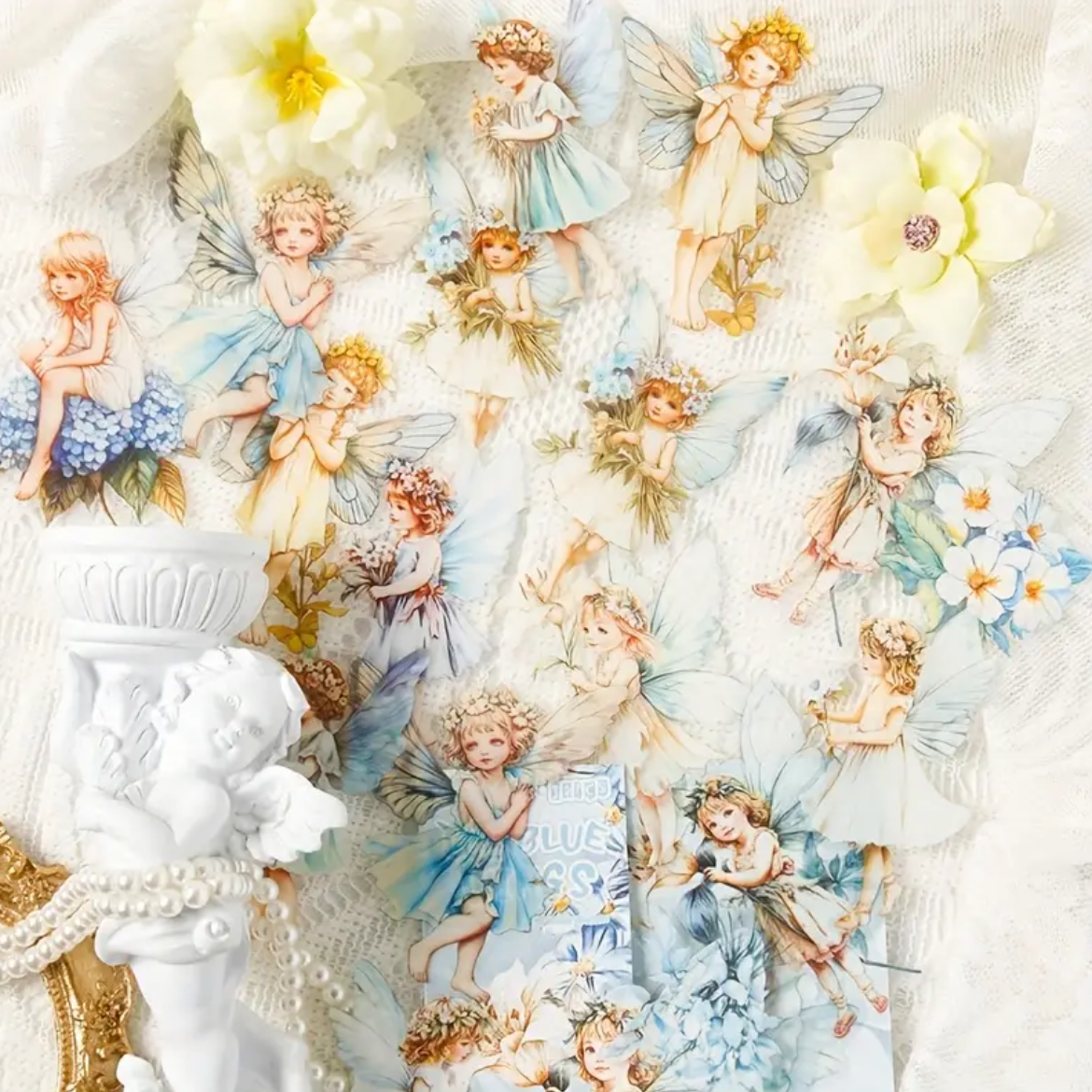 Set de Stickers PET – Ángeles & Hadas (30 piezas) 👼🧚‍♀️✨