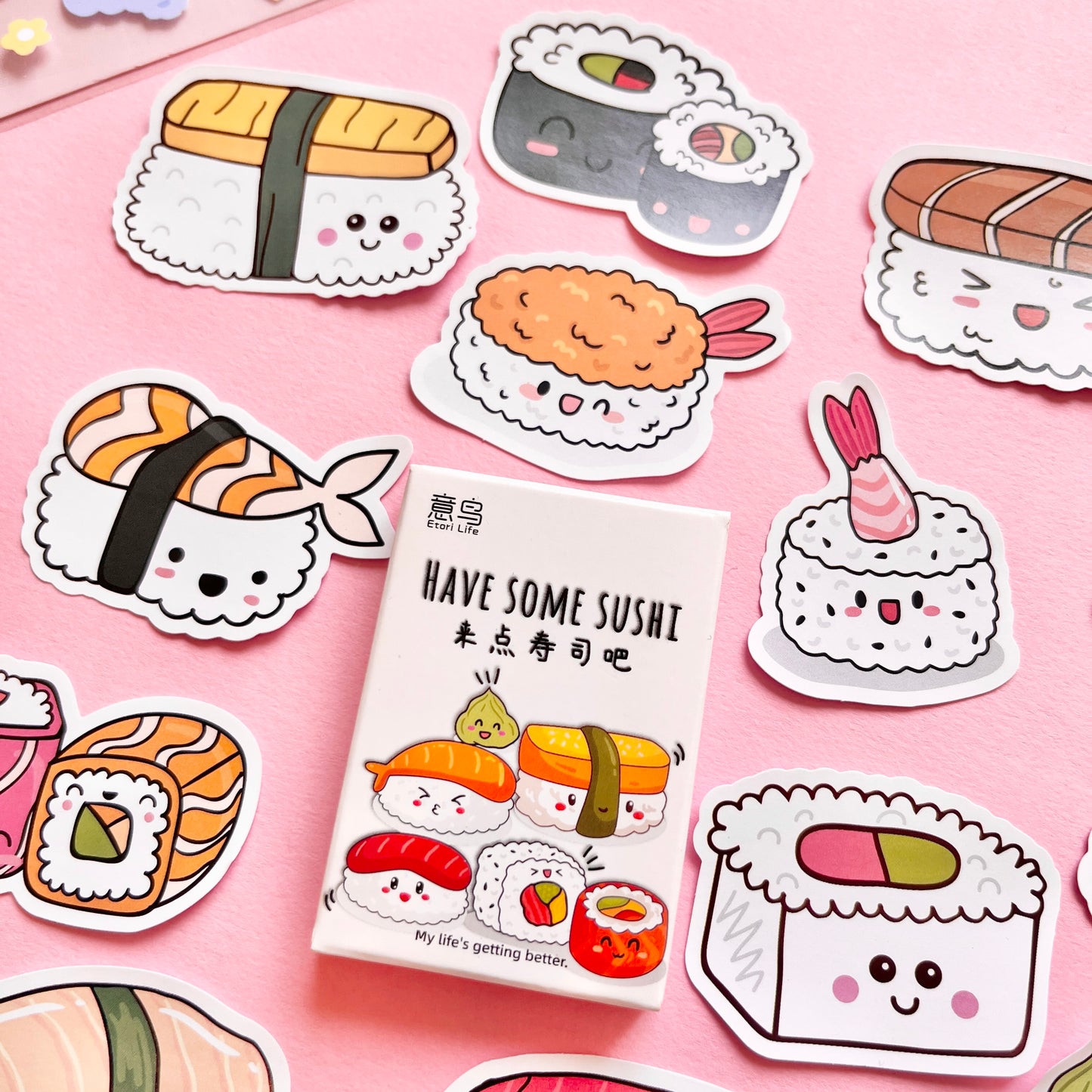 Set de Stickers – Sushi Kawaii (30 piezas) 🍣✨