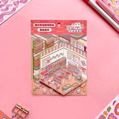 Set de Escenario & Stickers – Mundo en Miniatura 🏡✨