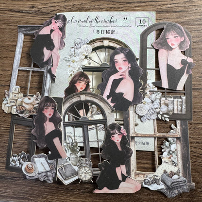 🌆 Window Girls – Stickers de Papel Gruesito