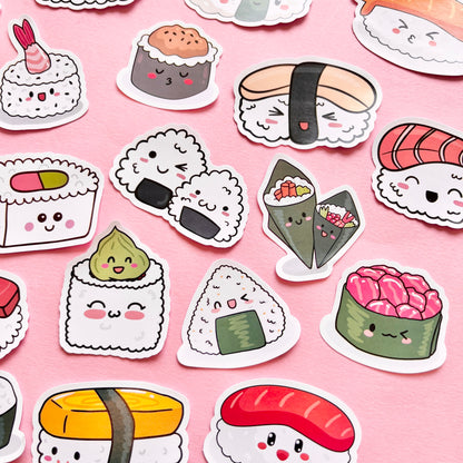 Set de Stickers – Sushi Kawaii (30 piezas) 🍣✨