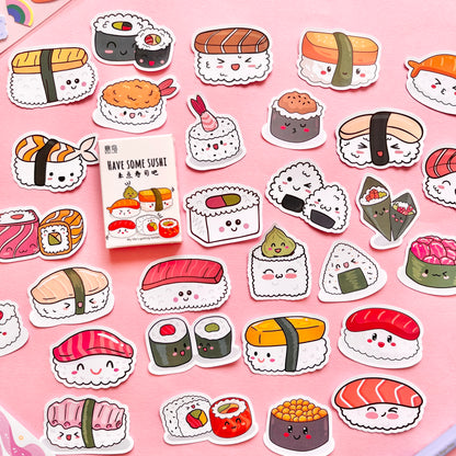 Set de Stickers – Sushi Kawaii (30 piezas) 🍣✨