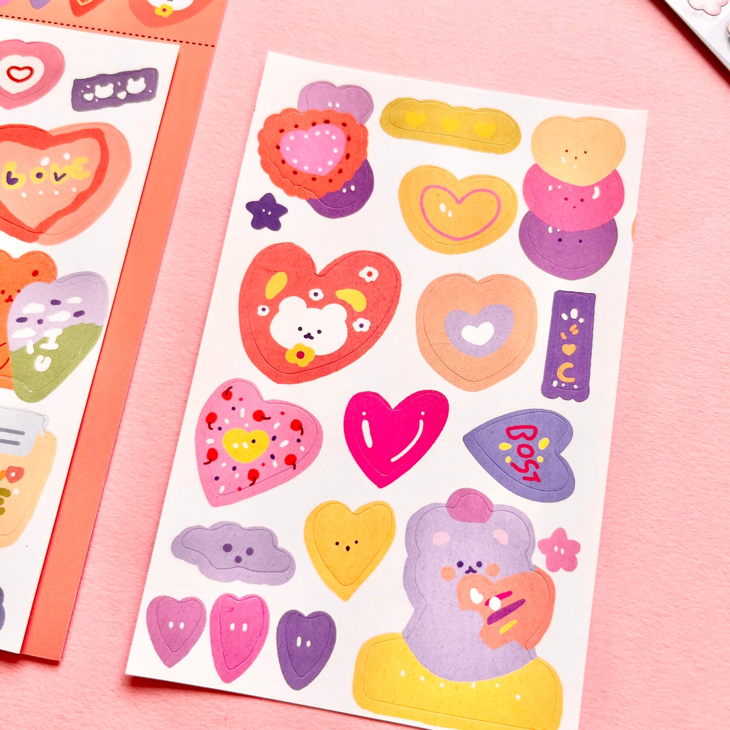 Set de Stickers – Cute Bear (2 planchitas) 🐻🌈✨