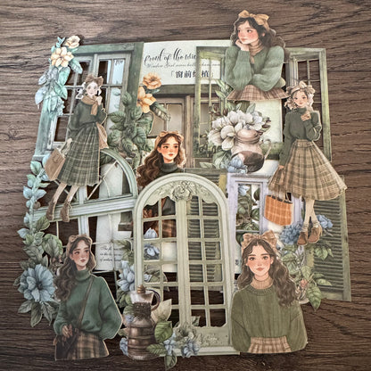 🌆 Window Girls – Stickers de Papel Gruesito