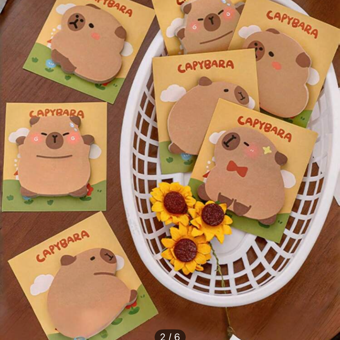 Sticky Notes – Capibara Collection (4 modelos, 30 hojas cada uno) 🐾✨