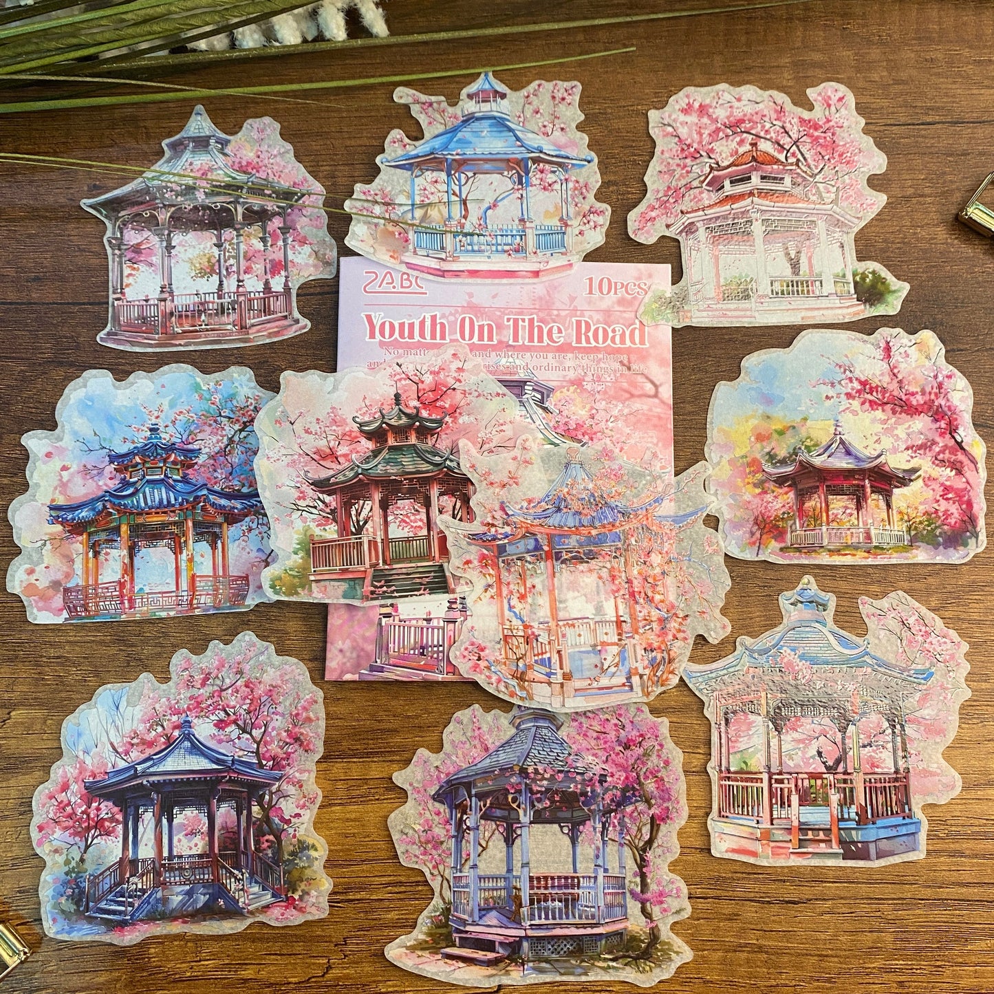 Set de Stickers – Pérgola Floral (10 piezas) 🌿✨