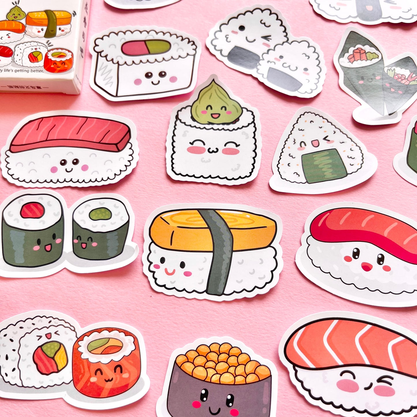 Set de Stickers – Sushi Kawaii (30 piezas) 🍣✨