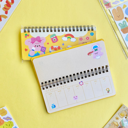 Planner Anillado Kawaii – Ositos & Amarillo Brillante 📖🐻✨