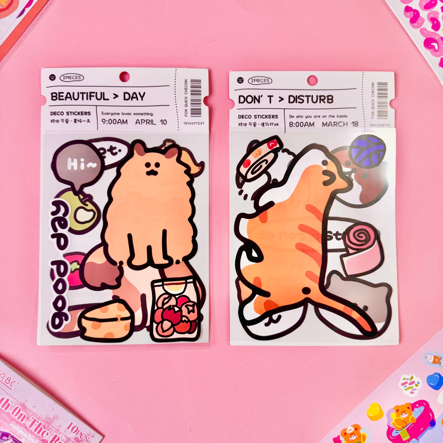 Set de Stickers XL PET – Mundo Gatitos (2 planchas) 🐱✨