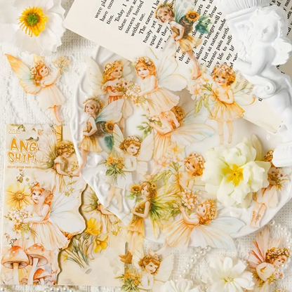 Set de Stickers PET – Ángeles & Hadas (30 piezas) 👼🧚‍♀️✨