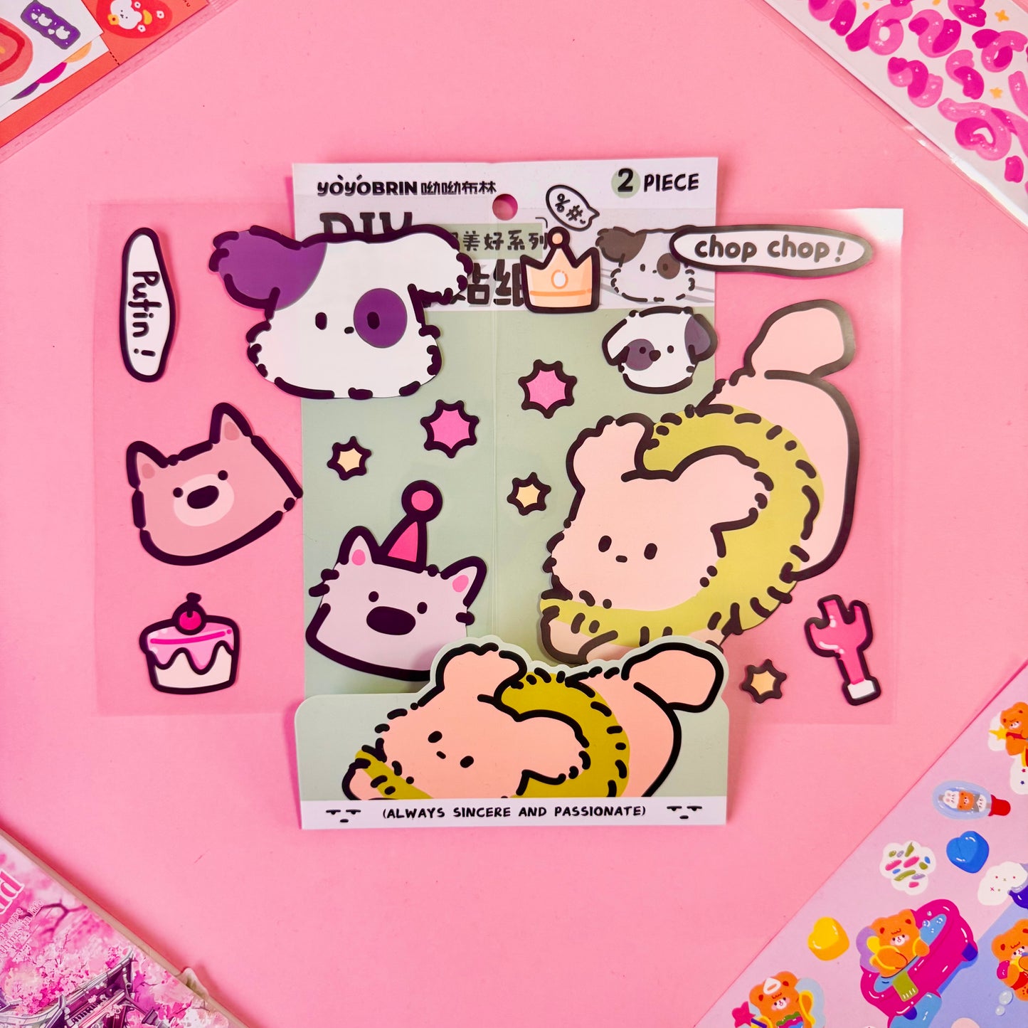 Set de Stickers PET XL DIY – Diseños Kawaii (2 planchas) 🎀✨