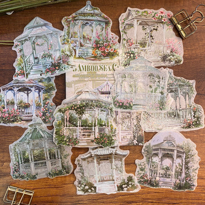 Set de Stickers – Pérgola Floral (10 piezas) 🌿✨