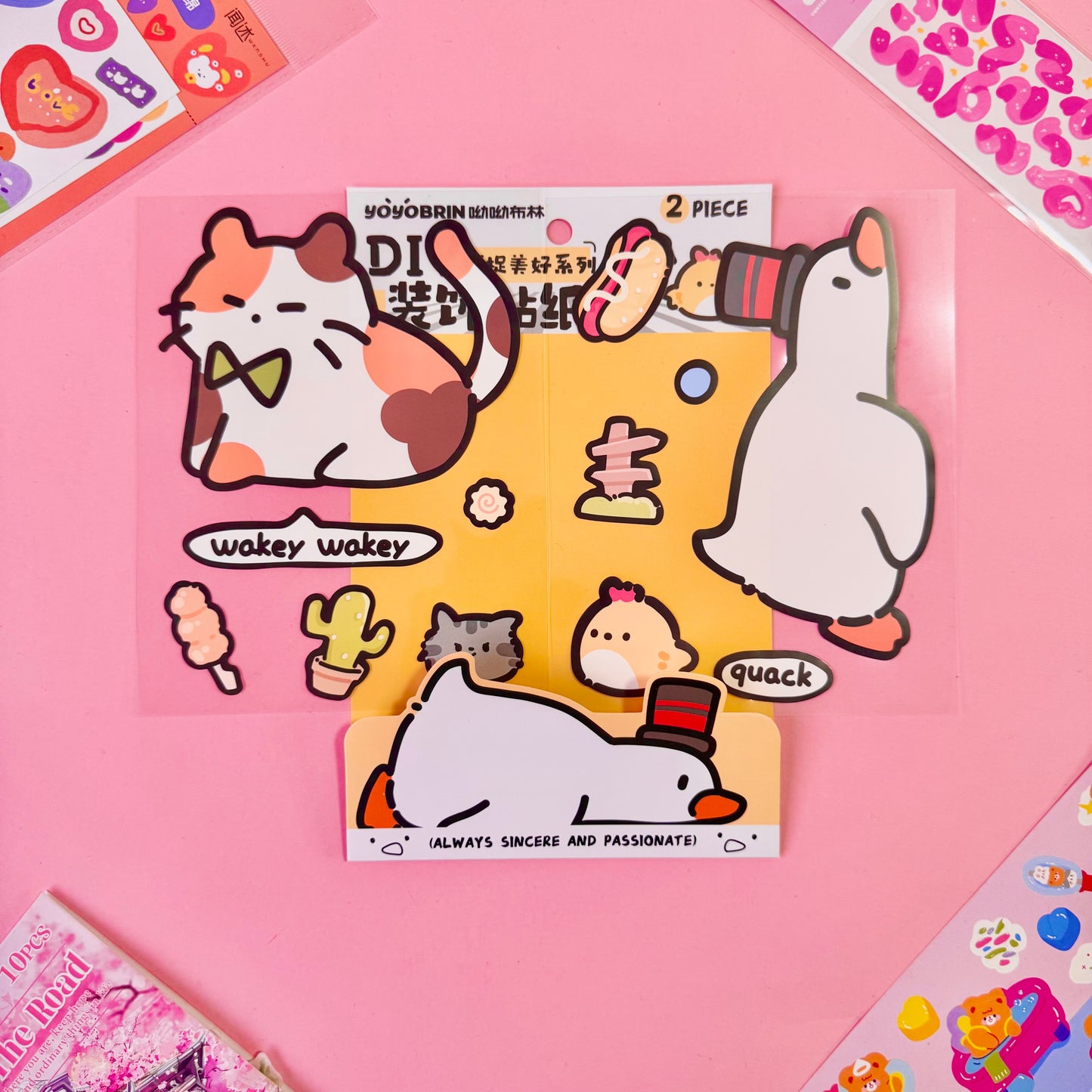 Set de Stickers PET XL DIY – Diseños Kawaii (2 planchas) 🎀✨