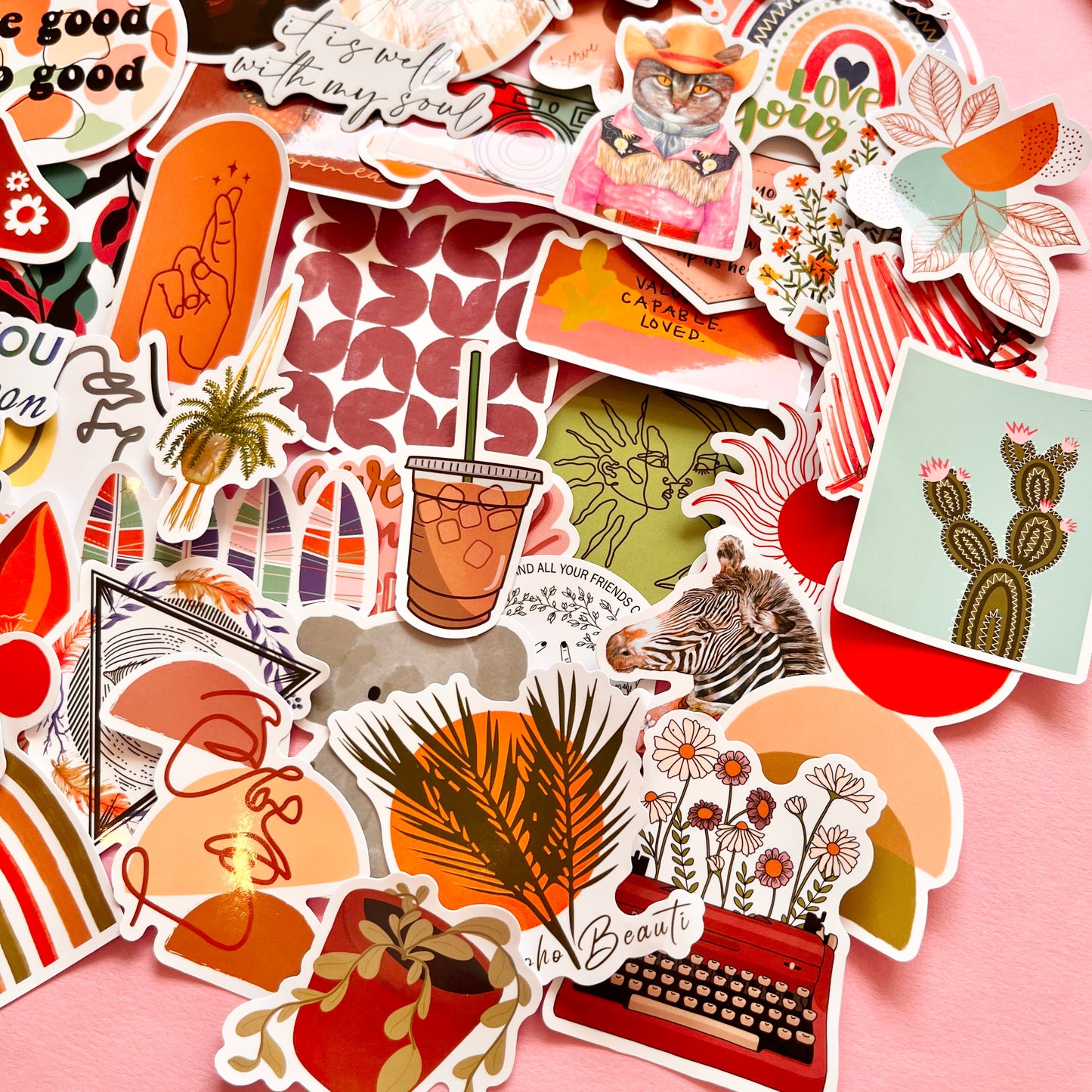 Set de Stickers – Mensajes & Boho Spirit (50 piezas) ✨🌿