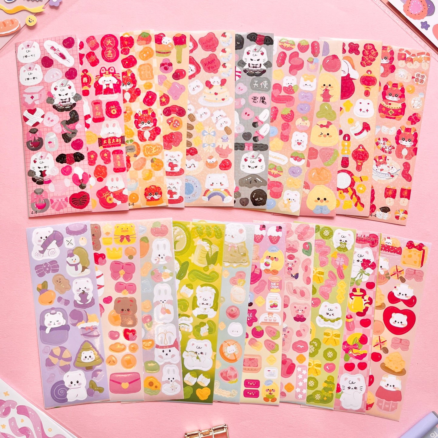 Set de Stickers J – Kawaii Collection (20 planchitas) 🎀✨