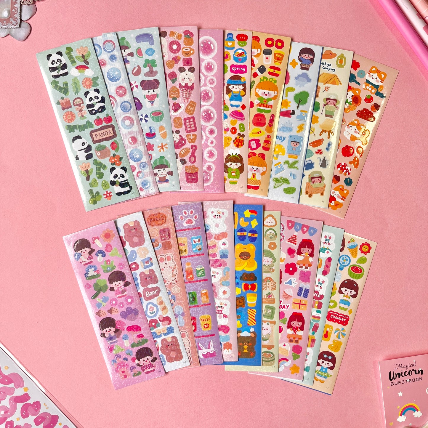 Set de Stickers B – Kawaii Collection (20 planchitas) 🎀✨