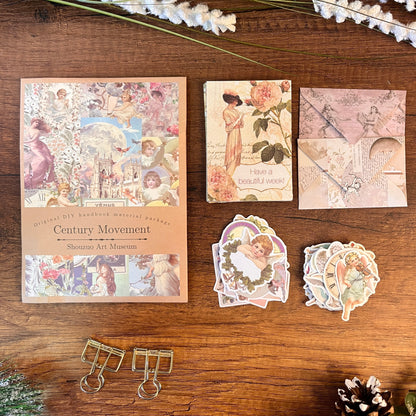 Set de 100 Piezas de Papelería Vintage – Ángeles & Encanto Celestial 👼✨